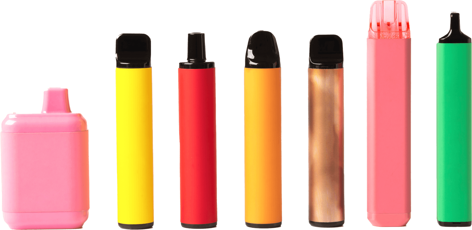 a range of different types of e-cigarettes and vapes